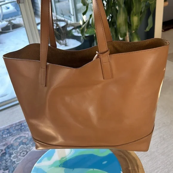Teddy Blake Leather Tote Alice Vitello CAMEL - Picture 6 of 12